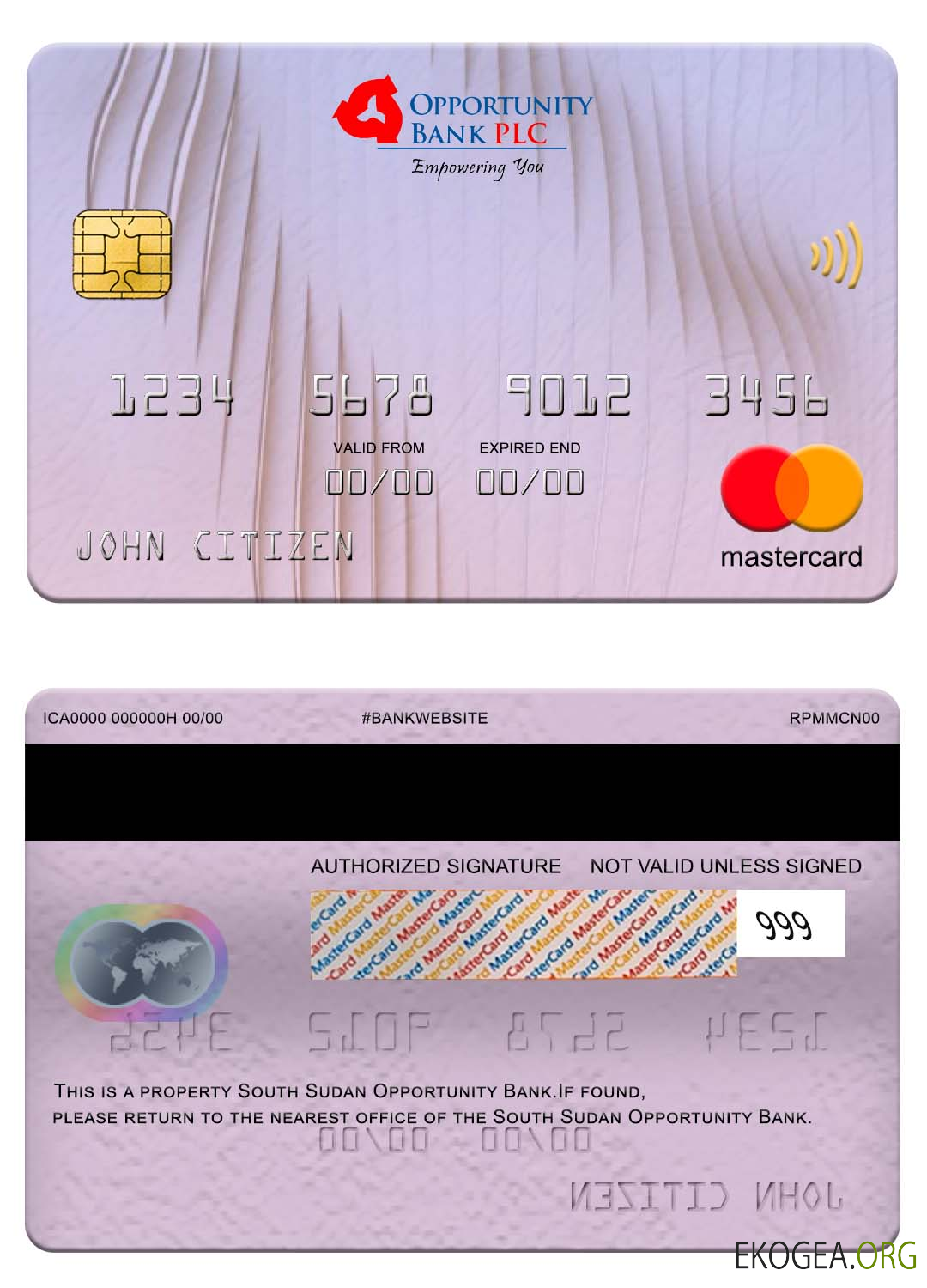 Carte mastercard de la South Soudan Opportunity Bank